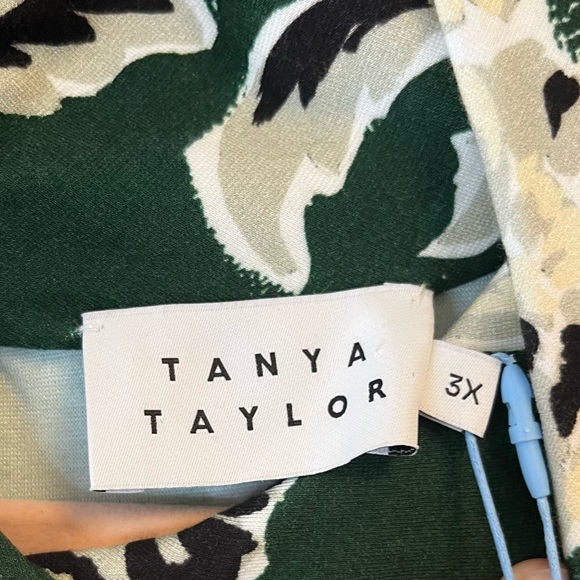 Tanya Taylor Dress Green Cream & Black Floral Thea Dress in Martini Multi 3X NWT - Picture 12 of 16
